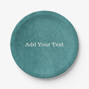 Teal Blue Digital Fabric Texture by Shirley Taylor Paper Plates