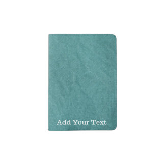 Teal Blue Digital Fabric Texture by Shirley Taylor Passport Holder