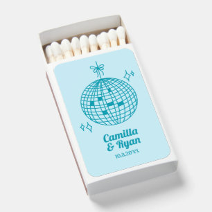 Teal Blue Disco Wedding Favor Personalized Matches