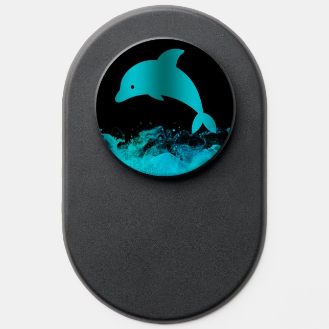 teal blue dolphin design PopSocket (Popsocket)