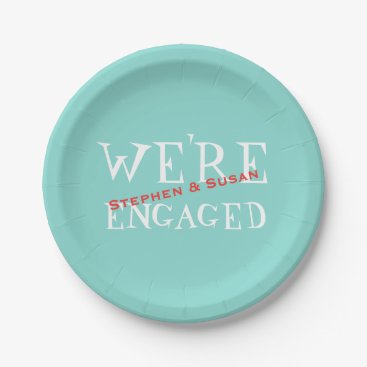 Teal Blue Engagement Crawfish Boil Party Plates Teal Blue Engagement Crawfish Boil Party Plates