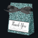 Teal Blue Faux Glitter Wedding Favor Box<br><div class="desc">Thank your guests for joining your wedding celebrations with coordinating favor boxes. With a printed glitter background for all the look if the real thing, with none of the mess! Matching items available, plus with over 15 different color options to choose from, you can mix and match to suit your...</div>