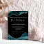 Teal Blue Faux Silver Glitter Agate Wedding