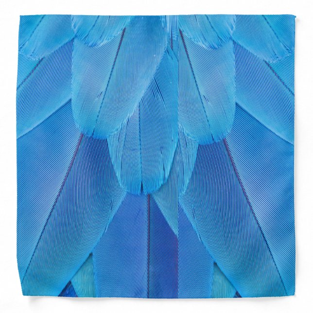 Teal Blue Feathers of the Macaw Parrot Bandana (Front)