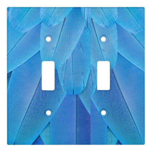 Teal Blue Feathers of the Macaw Parrot Light Switch Cover