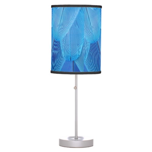 Teal Blue Feathers of the Macaw Parrot Table Lamp