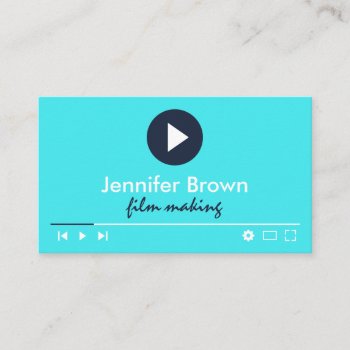 Teal Blue Film Production Editor Video Director Business Card by PineLemonMarketing at Zazzle