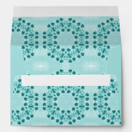 Teal Blue Floral Abstract Envelope