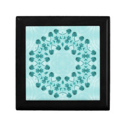Teal Blue Floral Abstract Gift Box