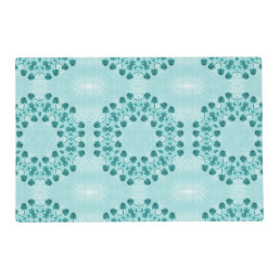 Teal Blue Floral Abstract Placemat