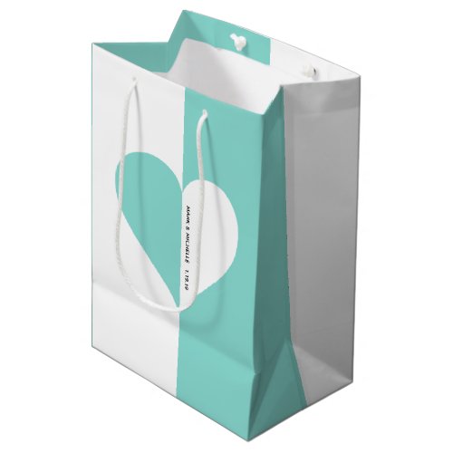 Teal Blue Forever You  Me Wedding Suite Party Medium Gift Bag