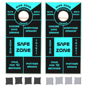 Teal Blue Fun Drinking Gaming Cornhole Set