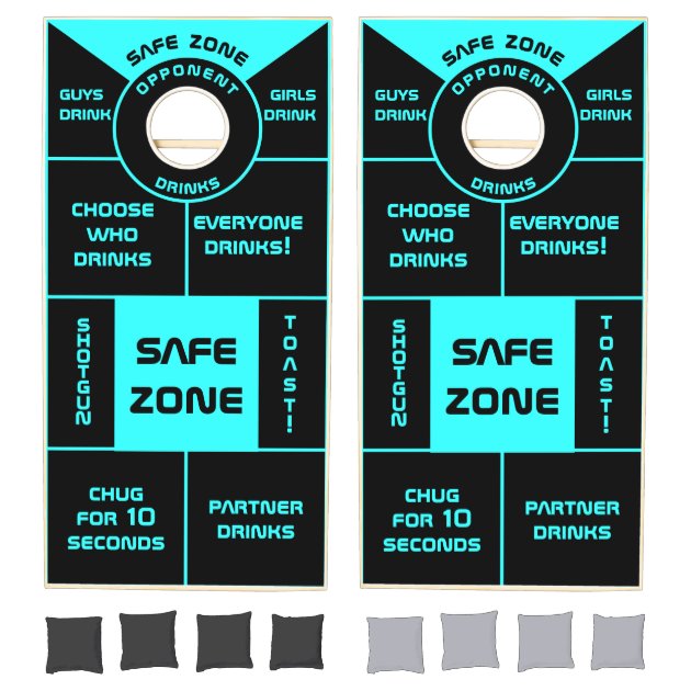 Teal Blue Fun Drinking Gaming Cornhole Set