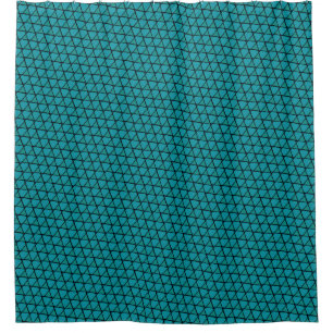 Teal Blue Funky Triangles Shower Curtain