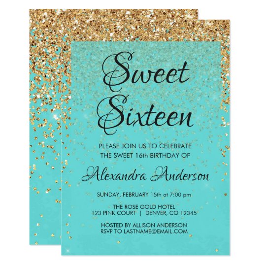 sweet16 sparkle invite