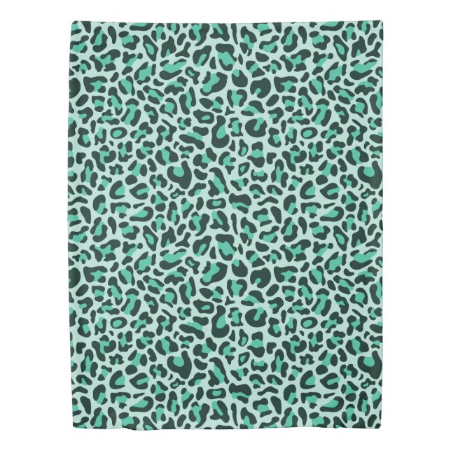 Teal Blue Glam Modern Trendy Girly Duvet Cover (Front)