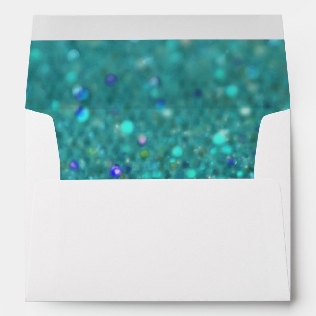 Teal Blue Glitter Envelope (Back (Bottom))
