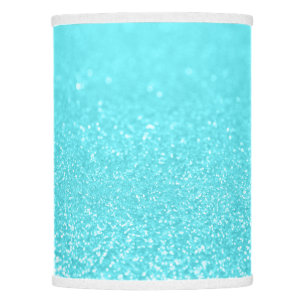 Teal Blue Glitter Lights Lamp Shade