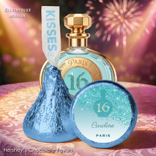 Teal Blue Glitter Sweet 16 Paris Boutique Hershey®'s Kisses®