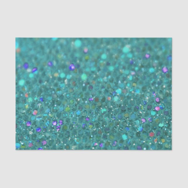 Teal Blue Glitter Tissue Paper (Front)