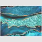 Teal Blue Gold Glitter Aqua Turquoise Tissue Paper