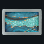 Teal Blue Gold Glitter Marble Belt Buckle<br><div class="desc">Belt Buckle with Agate Teal Blue Gold Glitter Marble Aqua Turquoise Geode Customizable Gift - or Add Your Name / Text - Make Your Special Belt Buckles Gift ! Resize and move or remove / add text / elements with Customization tool ! Design by MIGNED ! Please see my other...</div>