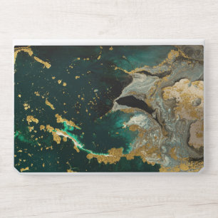 Teal Blue Gold Glitter Marble HP EliteBook 1050 G1 Laptop Skin