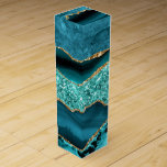 Teal Blue Gold Glitter Marble Turquoise Wine Box<br><div class="desc">Wine Boxes with Agate Teal Blue Gold Glitter Marble Aqua Turquoise Geode Customizable Gift - or Add Your Name / Text - Make Your Special Gift ! Resize and move or remove / add text / elements with Customization tool ! Design by MIGNED ! Please see my other projects /...</div>