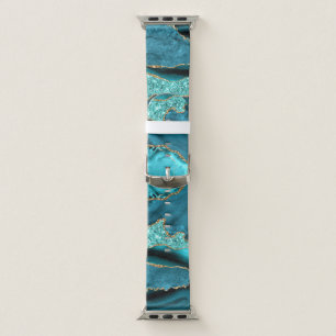 Teal Blue Gold Glitter Turquoise Apple Watch Band