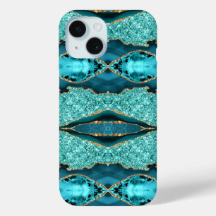 Teal Blue Gold Glitter Turquoise iPhone Case Gift