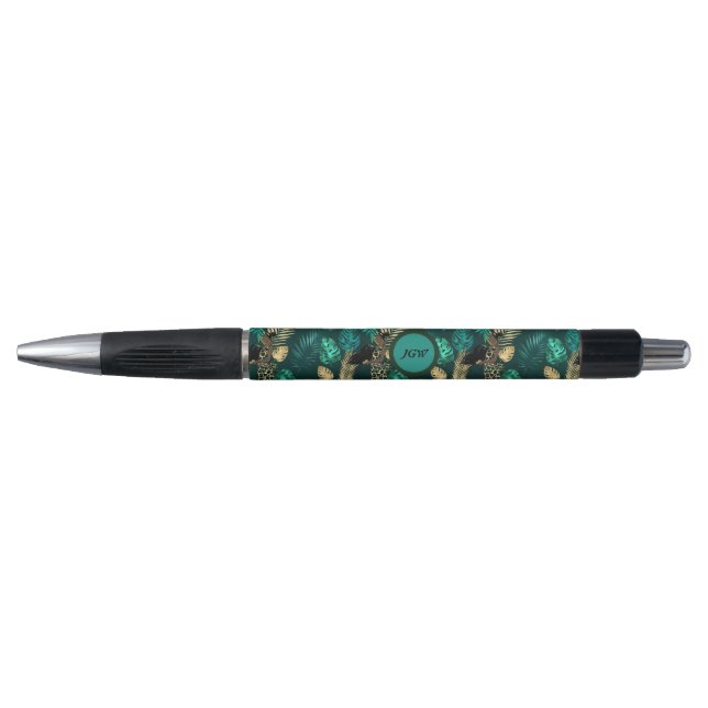 Teal Blue & Gold Pattern Pen (Front)