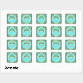 Teal Blue Gold Prince Baby Shower Stickers (Sheet)
