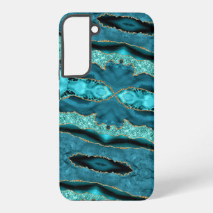 Teal Blue Gold Turquoise Samsung Galaxy Case