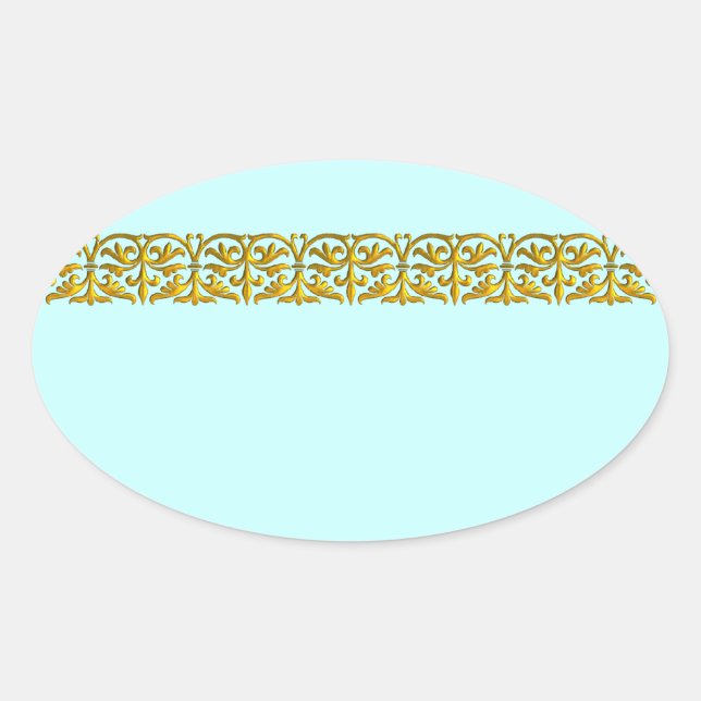 Teal BLue Gold Wedding Favor Label Envelope Seal (Front)