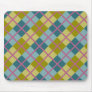 Teal Blue Gold Yellow Magenta Pattern Mouse Pad