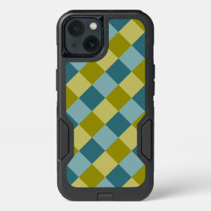 Teal Blue Gold Yellow Pattern iPhone 13 Case