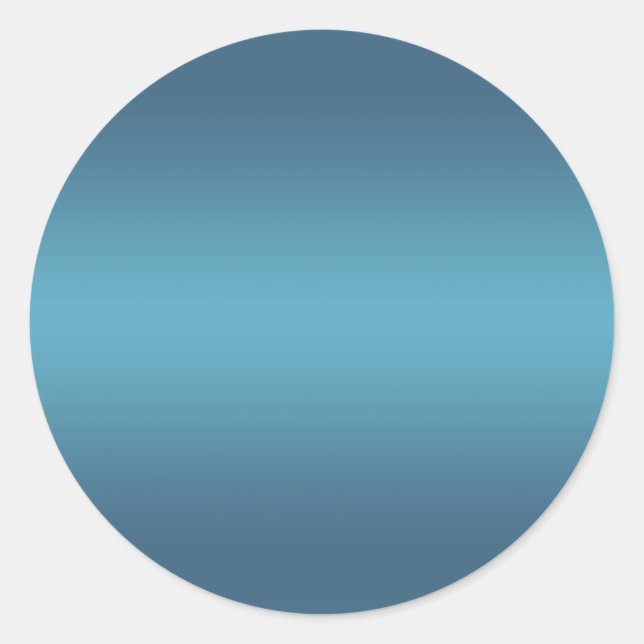 Teal Blue Gradient - Customized Turquoise Template Classic Round Sticker (Front)