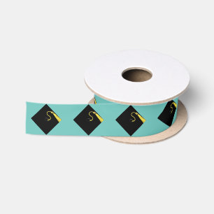 Teal Blue Graduation Satin Ribbon