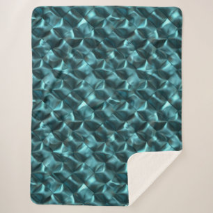 Teal Blue Green Abstract Glam Christmas Sherpa Blanket