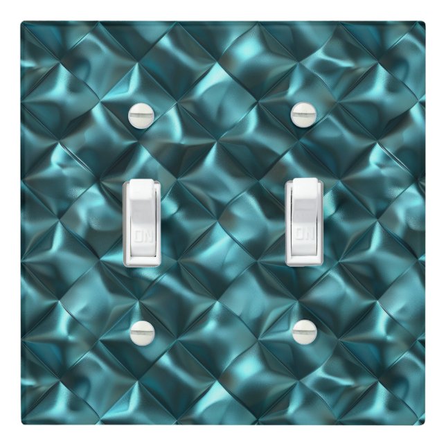 Teal Blue Green Abstract Glam Light Switch Cover (In Situ)
