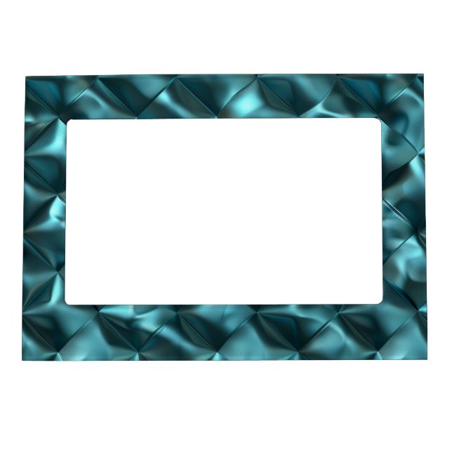 Teal Blue Green Abstract Glam Magnetic Frame (Front)