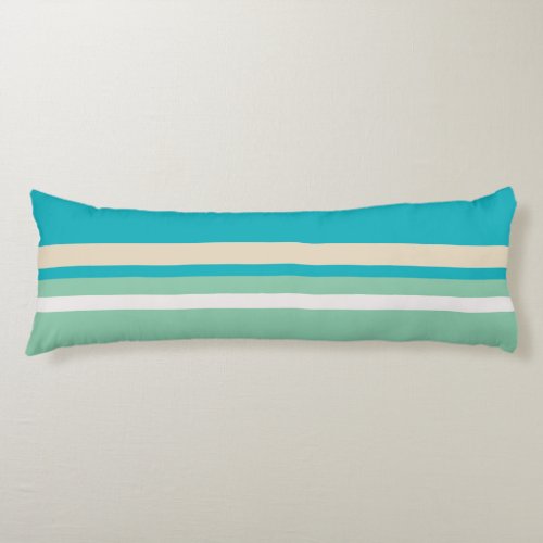 Teal Blue green and Turquoise Stripes   Body Pillow