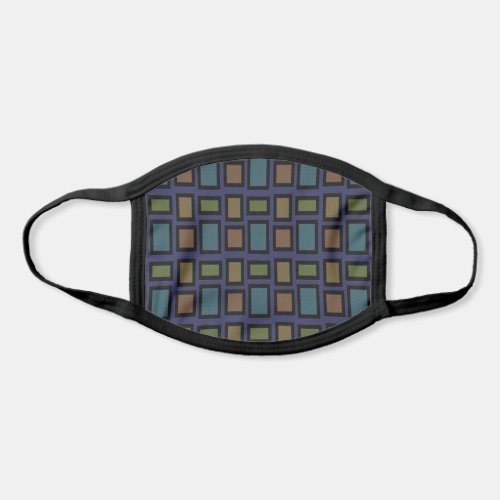 Teal Blue Green Black Purple Abstract Geometric Face Mask