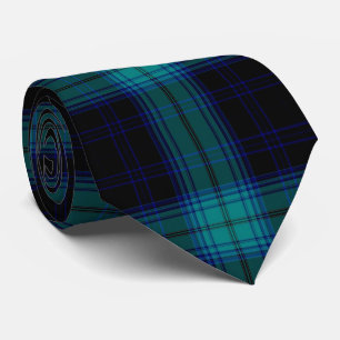 Teal Blue Green Blackwatch Tartan Plaid Flannel Neck Tie