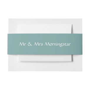 Teal Blue Green Invitation Belly Band