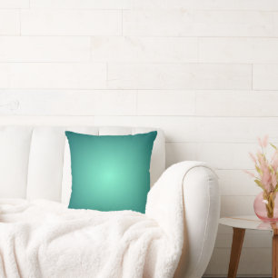 Teal Blue Green Light to Dark Shades Throw Pillow