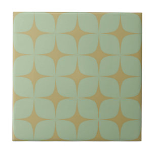 Teal Blue & Green Mid-Century Modern Vintage Ceramic Tile
