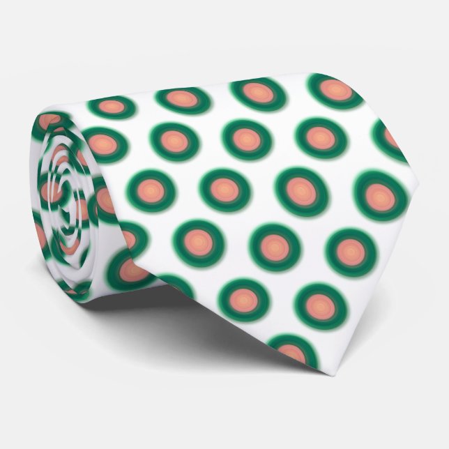Teal Blue Green Orange Pink Neck Tie (Rolled)
