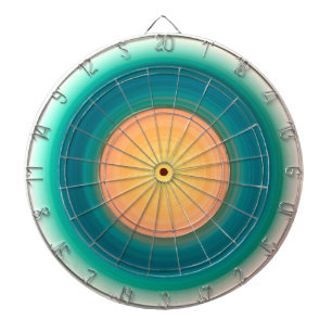 Teal Blue Green Orange Yellow Pink Dart Board