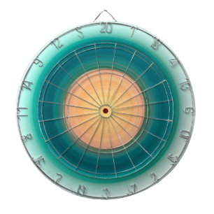 Teal Blue Green Orange Yellow Pink Dart Board